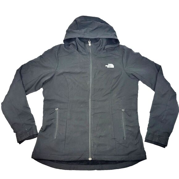 The North Face Black Shelbe Raschel Fleece Soft-Shell Hoodie Zip Jacket WINDWALL